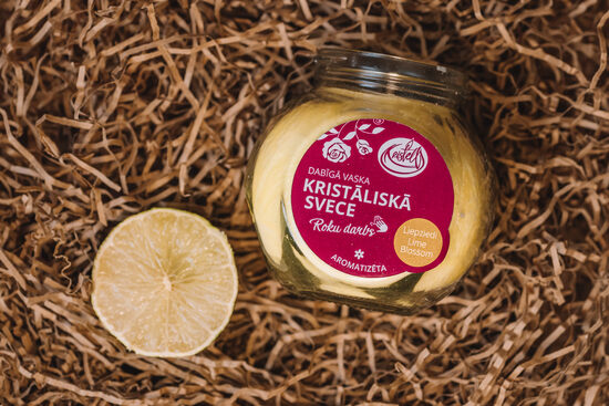  Liepziedu aromāta kristāliskā svece