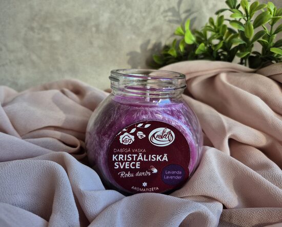 Lavandas aromāta kristāliskā svece