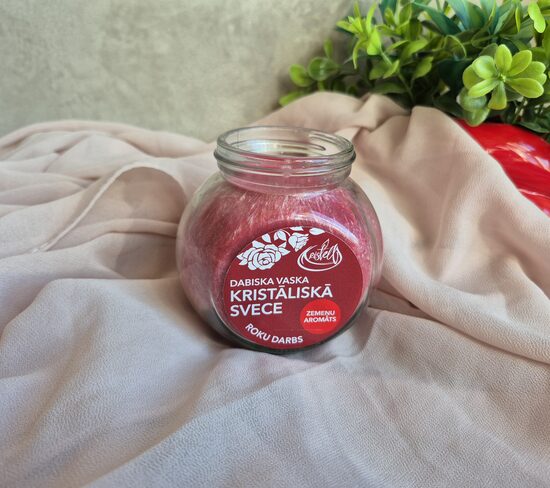 Zemeņu aromāta kristāliskā svece